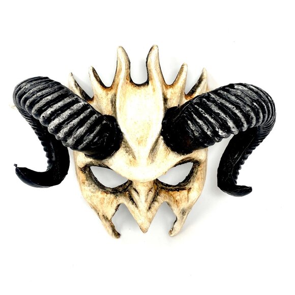 Krampus Ram Goat Demon with Horns Devil Halloween Masquerade Masks Party Mask - Picture 5 of 5